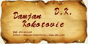 Damjan Kokotović vizit kartica